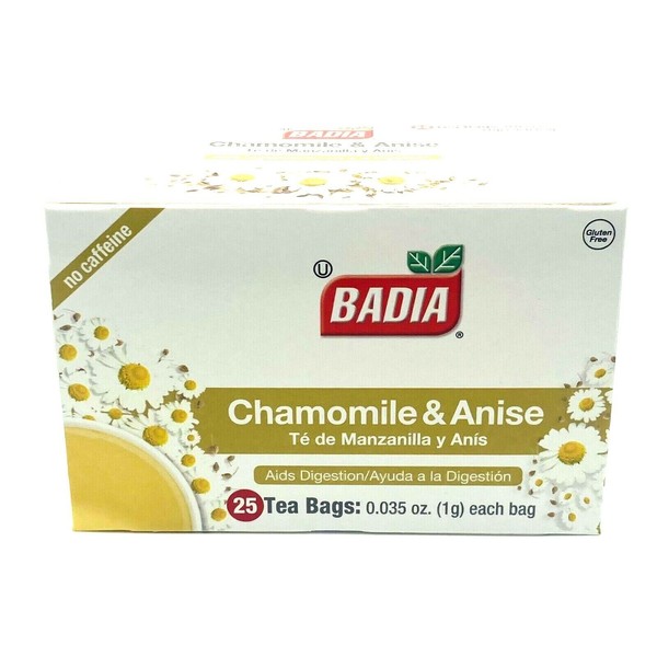 Badia Chamomiles and Anise Aids Digestion 25 Tea Bags.