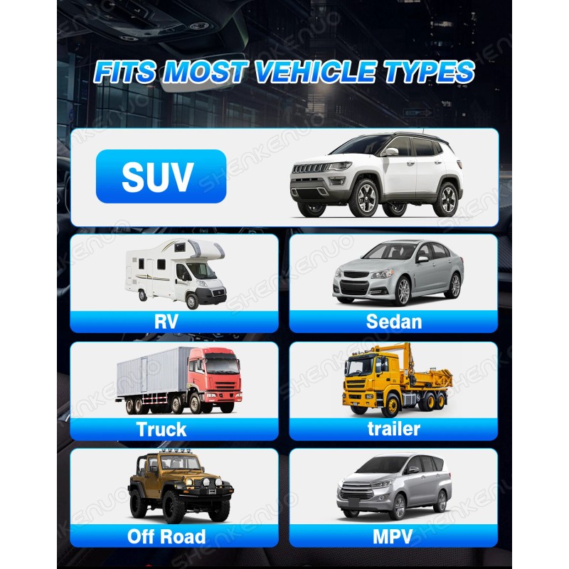 SHENKENUO LCD Wireless Solar TPMS Car Tire Pressure Monitoring System