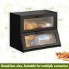 BMOSU Large Bread Box Double Layer Bamboo Bread Box for