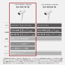 Panasonic EH-NE7M-W Dryer, Negative Ion, Quick Drying, Large Airflow, Warm White