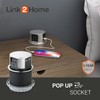 Link2Home 2 Pack Space Saver Pop Up Outlet with USB,