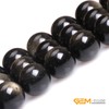 GEM-Inside - Cuentas redondas naturales de obsidiana dorada semipreciosas de
