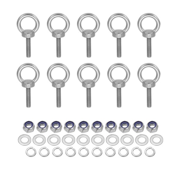 sourcing map Lifting Shoulder Eye Bolt M6 x 25 mm,