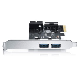 CSL - USB 3.2 Gen1 PCI Express Card PCIe Controller - 2 x External Ports 1 x Internal Controller Header - Interface Card USB 3.0 Super Speed