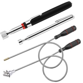 Pack of 4 Telescopic Magnetic Rods, Magnetic Telescopic Rod, 60 cm, Flexible Magnetic Lifter, Magnetic Rod Grabber, Telescopic Magnet for Picking Small Parts of Metal Objects (3 LB 5 LB 15 LB)