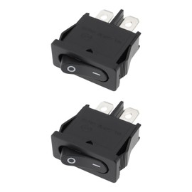 Micro Traders 2pcs 2Pin Slim Rocker Switch 6A 250V 2 Position Power Switch RL3-4T125/55 for Fan Electrical Equipment