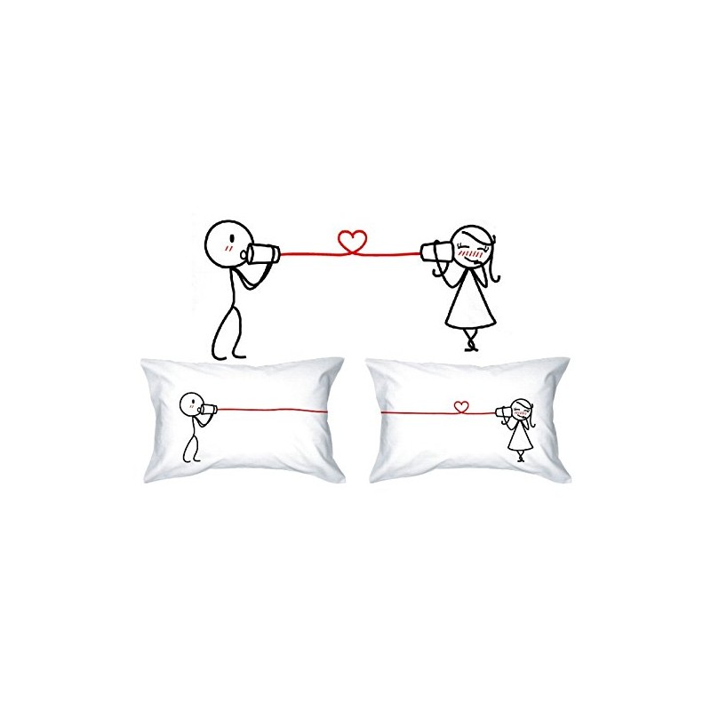 HUMAN TOUCH, Love Whispers Romantic His & Hers Pillow Cases.