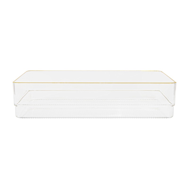 Martha Stewart Kerry Plastic Stackable Office Desk Drawer Organizers, 9"