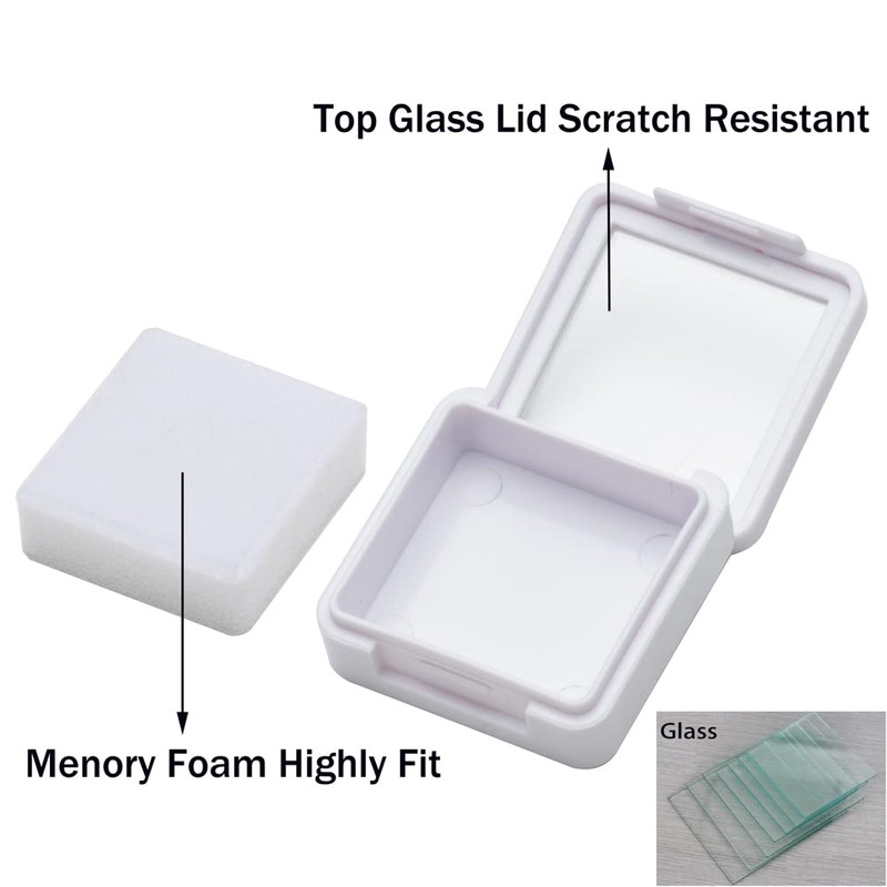 Giftop Gemstone Display Box Jewelry Box Container with Glass Top