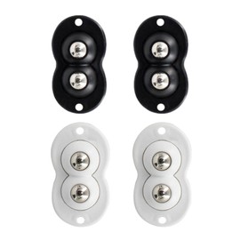 4 Pieces Black and White Matching Self-Adhesive Casters Appliance Roller Kitchen Appliance Slider 360° Swivel Universal Wheel Mini Small Kitchen