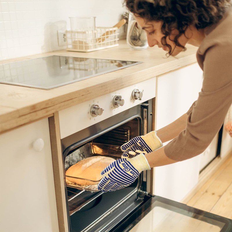 Oven Gloves, Heat Resistant 540 Degrees Grilling Gloves, Hot Surface