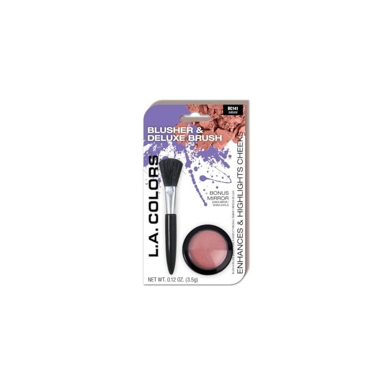 L.A. COLORS Blusher & Deluxe Brush (carded), Natural CBC141A