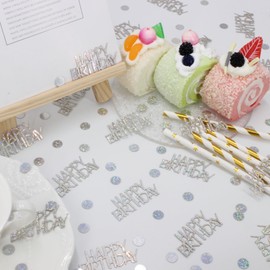 Blopee Birthday Confetti, Glitter Happy Birthday Confetti for Happy Birthday Table Decorations, 270 PCS Birthday Iridescent Confetti for Holographic Party Decorations