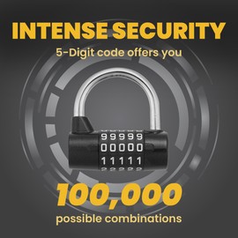 JJ PRIME -2 Sets Number Combination Padlock Heavy Duty Padlock with Code | Outdoor Padlock Weatherproof Padlock | Code Padlock Combination Padlock for Gym Locker, Gate, Fence, Shed, Hasp (Black, 7mm)