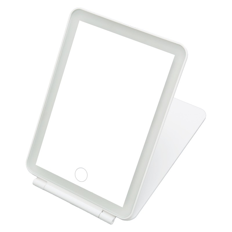 LED Rechargeable Travel Vanity Mirror Folding Portable Lighted Makeup Beauty