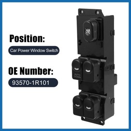 A ABSOPRO Front Left Car Power Window Control Master Driver Control Switch for Hyundai Accent 2013-2017 4-Door 93570-1R101 Item Replacement