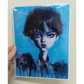 Wednesday Addams Print Painting Giclee  Thayer Limited Ed Hand Signed by Artist