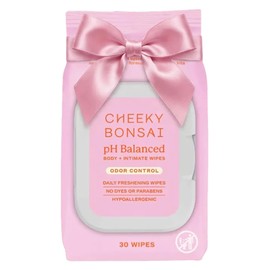 Cheeky Bonsai pH Balanced Feminine Wipes - Removes Odor - Gentle on Sensitive Skin - No Dyes or Parabens - Hypoallergenic - Gynecologist Approved - 30 Count