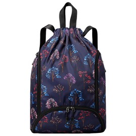 FAVORTALK Waterproof Bags for Swimming Dry-Wet Separation Drawstring Bags for School Travel Shopping Yoga Beach Large Capacity String Backpack Water-Resistant Draw String Gym Bag for Women - D29079