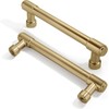 khtumeware 2 Pack Brushed Brass Cabinet Pulls 4 Inch(102MM) Hole