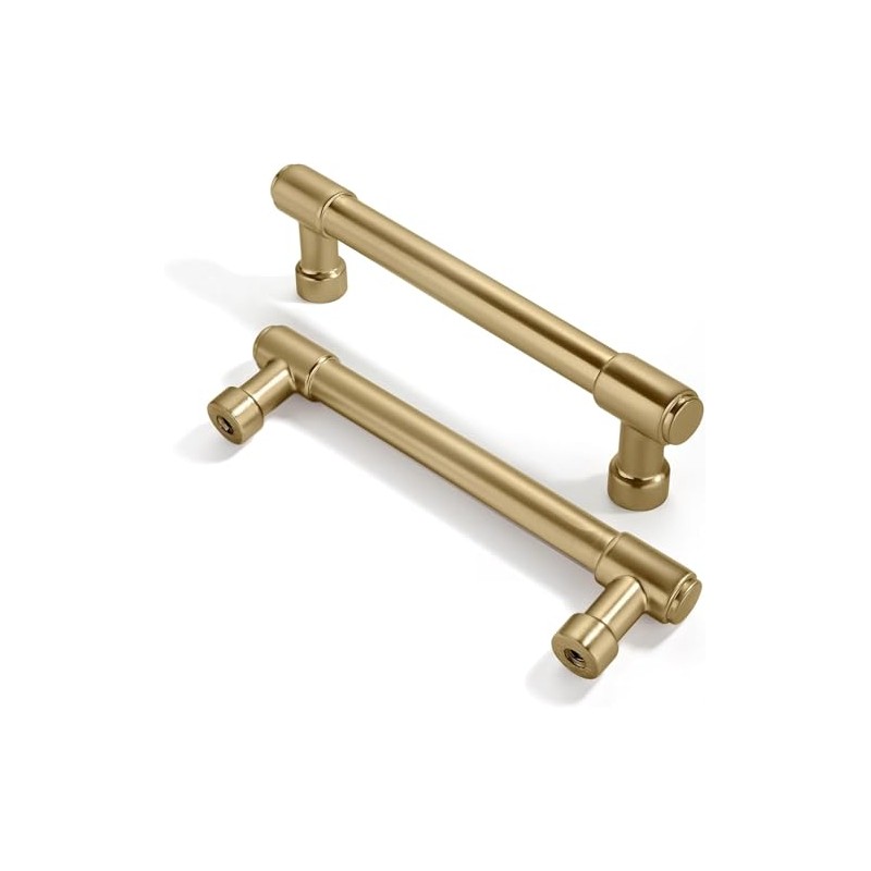 khtumeware 2 Pack Brushed Brass Cabinet Pulls 4 Inch(102MM) Hole