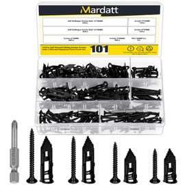 Mardatt 100 Set Self Drilling Drywall Anchors with Screws, 12x30mm 12x40mm Zinc Plated Steel Wall Anchors and Self Tapping Screw Easy Application No Drill for TV Shelf Strap Cabinet