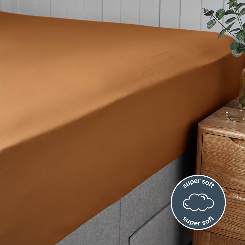 Silentnight Supersoft Terracotta Fitted Sheet - Cosy & Delicate Touch