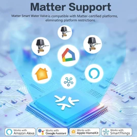 Jinvoo Matter Smart Water Valve, Matter Valve, Electric Smart Valve, Automatic Ball Valve Watering Timer, Sprinkler Controller, for Applee Home, Alexa, Google Home, SmartThingss, Requires Matter Hub