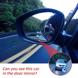 2 Pack Blind Spot Car Mirror, 5.5" Wide Adjustable up/down Tilt Angle Convex Rear View Blindspot Mirror with Adhesive, Stick-on Design Glass Side Mirrors Accessories for Cars, SUV, Trucks