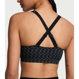Victoria's Secret Women's VSX Knockout Front Close Sports Bra, High Impact Underwire, Black VSX Logo, 38D