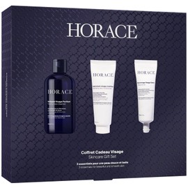 HORACE Face Kit for Men - Gift Set with Purifying Face Cleanser, Gentle Face Scrub, and Mattifying Face Moisturiser - Skincare Set for Cleansing and Hydrating