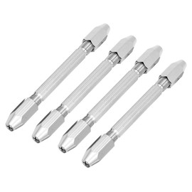 Ldirect 4pcs Double Ended Pin Vise Micro Drill Bit Set, Hexagonal Twist Drill for Glasses, Handicraft, Jewelry, Watch Making