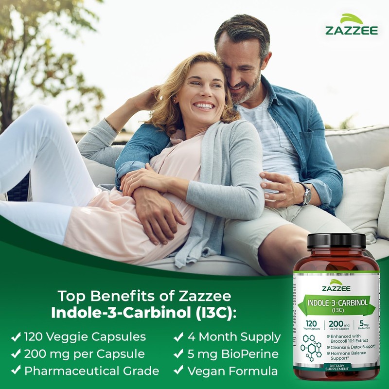 Zazzee High Absorption Indole-3-Carbinol (I3C), 200 mg per Capsule, 120