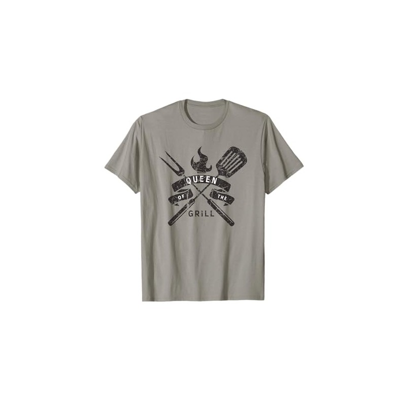 Womens Queen of the Grill - Grilling Master Quote T-Shirt