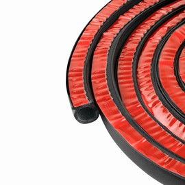 Seal Rubber D-Shape Door Seal, Fits Gap 0.3-0.44 inch (7-12mm), Length 25 Feet (7.65 Meter), Black Rubber Weather Stripping