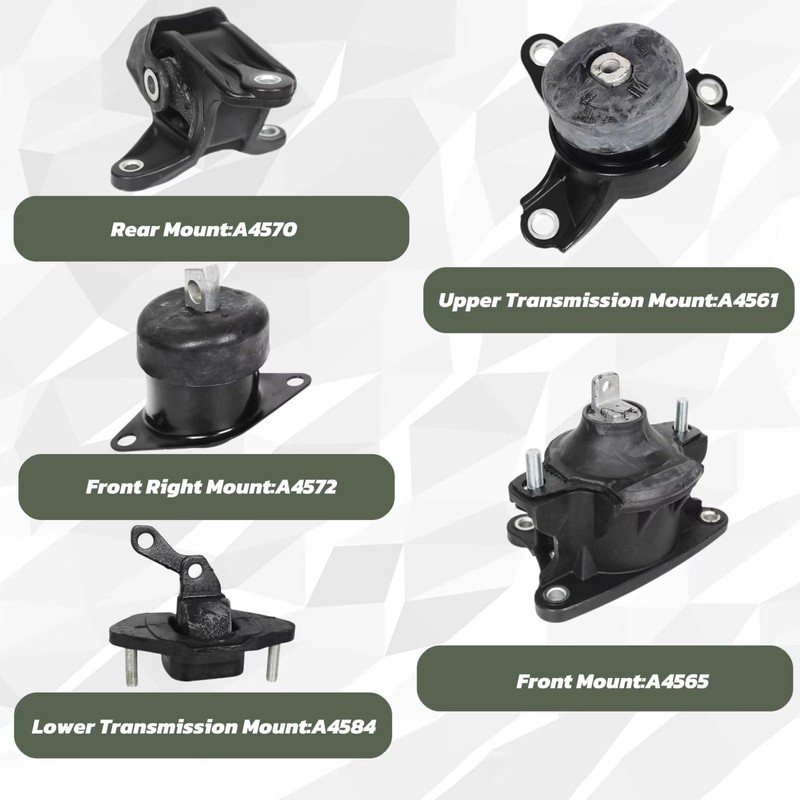 Arokzn 5Pcs Engine Motor Mount Set Compatible with Honda Accord