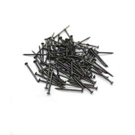Meitebeisi Black Nails Round Head Wood Screw Nail Decorative Furniture Miniature Nail 1inch/25mm, Pack of 100