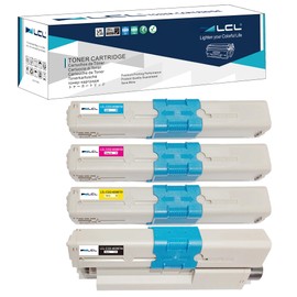 LCL Compatible Toner Cartridge Replacement for OKI C332dn C332 MC363 MC363dn 46508704 46508703 46508702 46508701 (Bk Cyan Magenta Yellow 4-Pack)