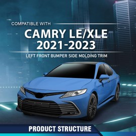 PIT66 Front Bumper Side Molding Trim Left Side Compatible with Toyota Camry LE XLE 2021-2023 5271306120 Silver