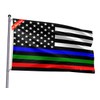 Double Sided Thin Blue Red Green Line Flag 3x5FT Police