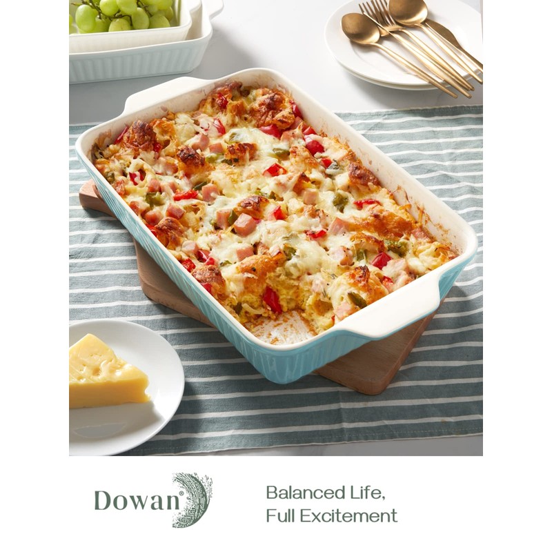 DOWAN 9x13-inch Baking Dish, Deep Casserole Dishes for Oven, Lasagna
