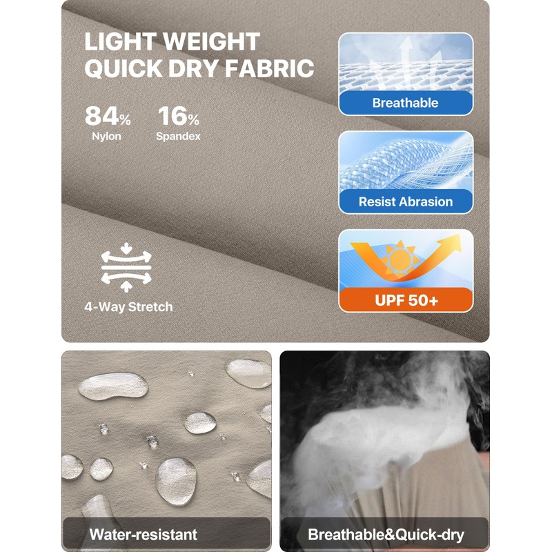 Aicall Men's Quick Dry Hiking Work Cargo Pants with Belt