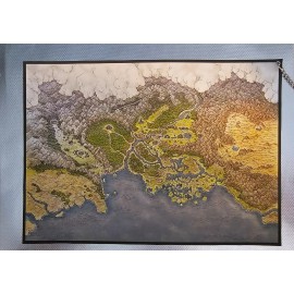 Eiyuden Chronicles Hundred Heroes  Custom Made Cloth Map of the lands of Allraan