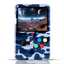 WeLohas Gaming Console,10 Classic Emulator,Electronic 3D Game Consoles,10000+ Video Games Preloaded,64GB TF Card,3.0" HD Screen,Portable Handheld Games for Kids,Teens Adults (Camouflage Blue)