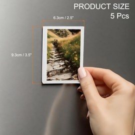 sourcing map 2.5 x 3.5 Inch Magnetic Picture Frames for Refrigerator, White, 5 Packs