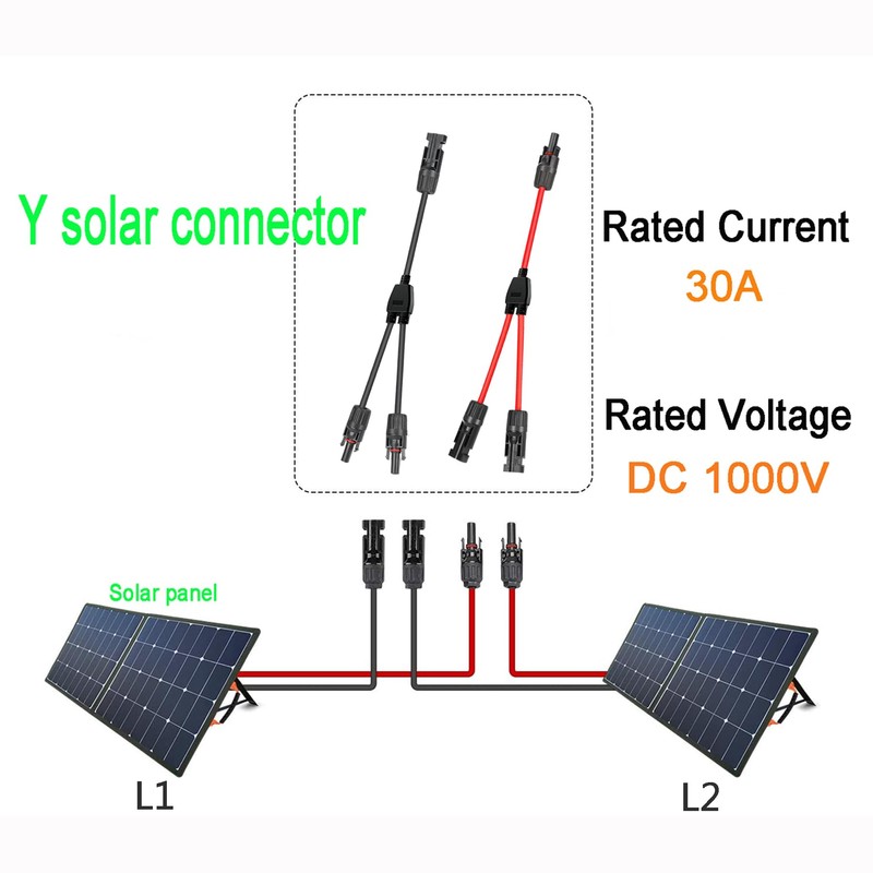 WOODGUILIN Solar Cable Y Splitter 4 mm² Cable Solar Panel