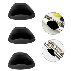 TUOREN 5pcs Flute Thumb Rest Cushion Soft Silicone Finger Cover Flute Wind Instrument Parts Accessories Black