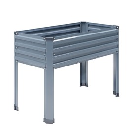 DIIYIV Galvanized Raised Garden Bed with Legs,2PCS 48×18×30in Elevated Planter Box for Backyard,Outdoor Garden, Patio, Balcony, 300lb Capacity,Grey