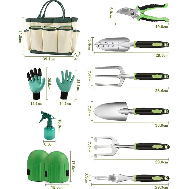 Garden Tool Set with Storage Bag for Plant Care –