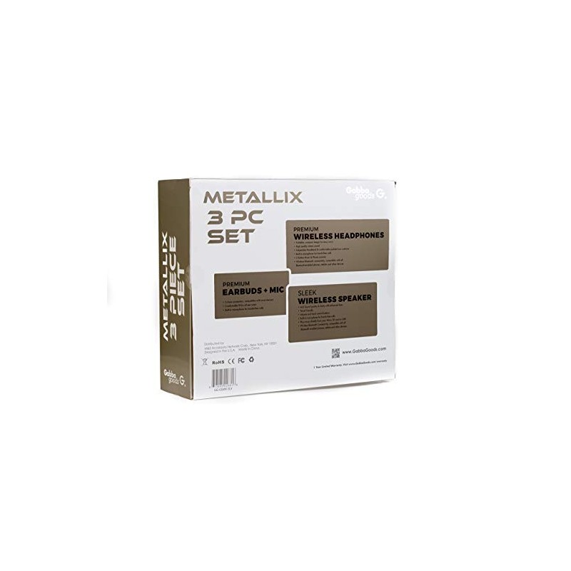 GabbaGoods 3 Piece Metallix Electronics Gift Combo Set- Includes a